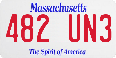 MA license plate 482UN3