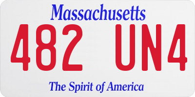 MA license plate 482UN4