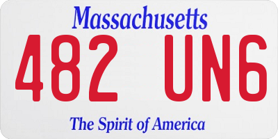 MA license plate 482UN6
