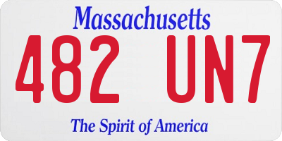 MA license plate 482UN7