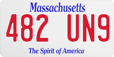 MA license plate 482UN9