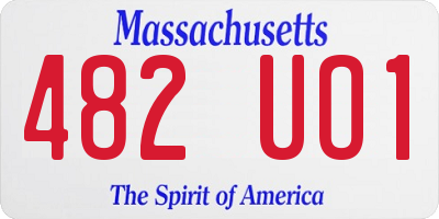 MA license plate 482UO1