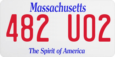 MA license plate 482UO2