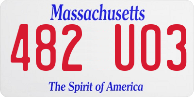 MA license plate 482UO3