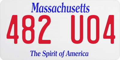 MA license plate 482UO4