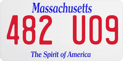 MA license plate 482UO9