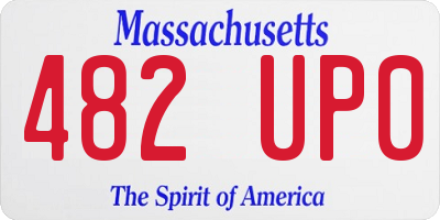 MA license plate 482UP0