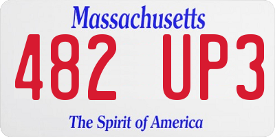 MA license plate 482UP3