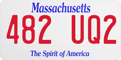 MA license plate 482UQ2