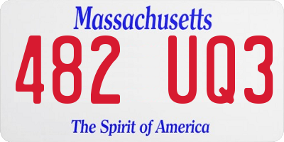 MA license plate 482UQ3