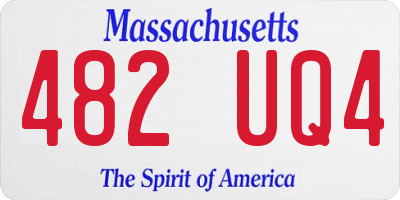 MA license plate 482UQ4