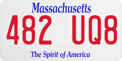 MA license plate 482UQ8