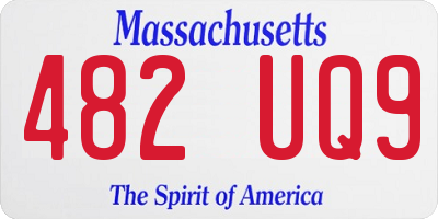 MA license plate 482UQ9