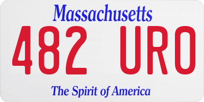MA license plate 482UR0