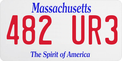 MA license plate 482UR3
