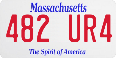 MA license plate 482UR4