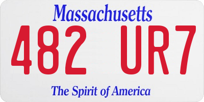 MA license plate 482UR7