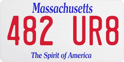 MA license plate 482UR8