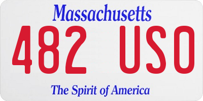 MA license plate 482US0