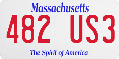 MA license plate 482US3