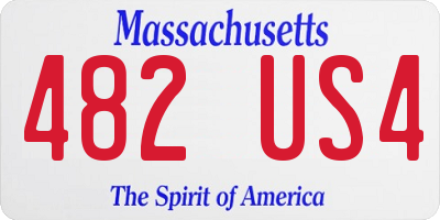 MA license plate 482US4