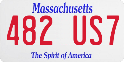 MA license plate 482US7