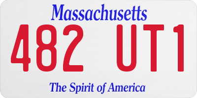 MA license plate 482UT1
