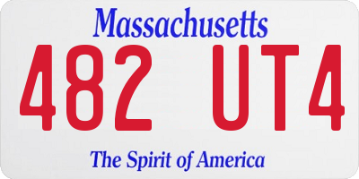 MA license plate 482UT4