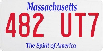 MA license plate 482UT7
