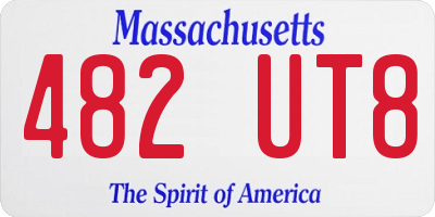 MA license plate 482UT8