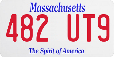 MA license plate 482UT9