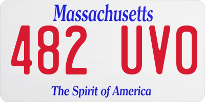 MA license plate 482UV0