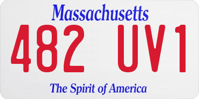 MA license plate 482UV1