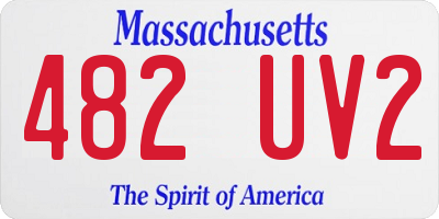 MA license plate 482UV2