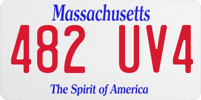 MA license plate 482UV4