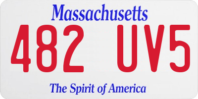 MA license plate 482UV5