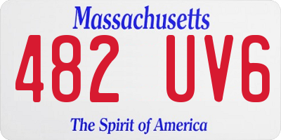 MA license plate 482UV6