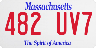 MA license plate 482UV7