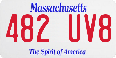 MA license plate 482UV8
