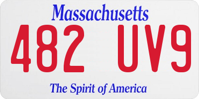 MA license plate 482UV9