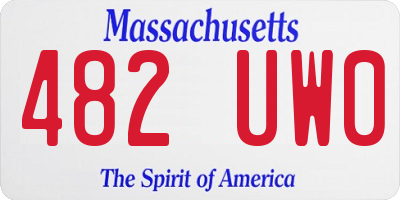 MA license plate 482UW0