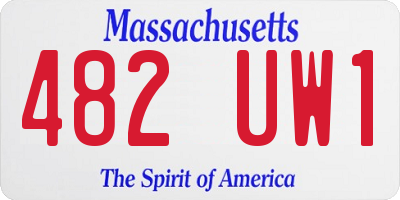 MA license plate 482UW1