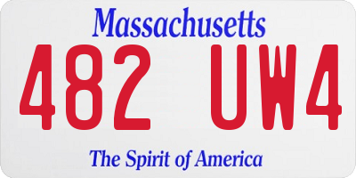 MA license plate 482UW4