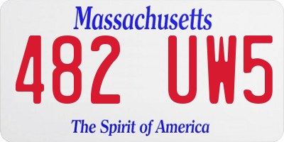 MA license plate 482UW5