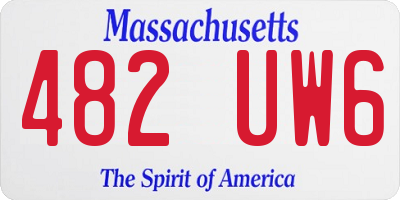MA license plate 482UW6