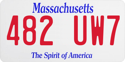 MA license plate 482UW7