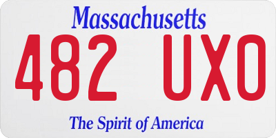 MA license plate 482UX0