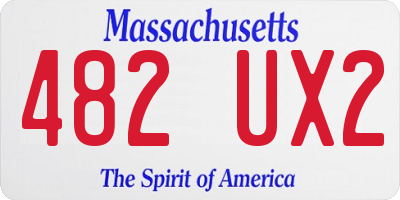 MA license plate 482UX2
