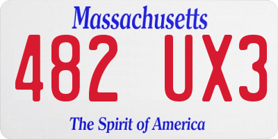 MA license plate 482UX3