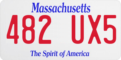 MA license plate 482UX5